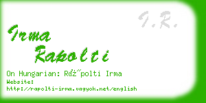 irma rapolti business card